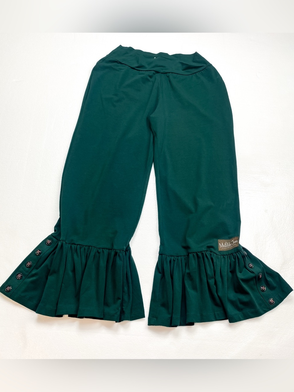 Matilda Jane Women’s Emerald Big Ruffles Pants with Button Details